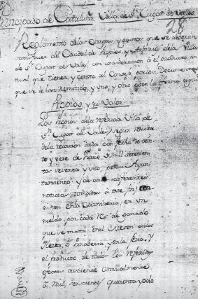 Primera pàgina del Reglament de Propis i Arbitris  de Sant Cugat del 10 de juliol de 1772. FOTO: Cedida