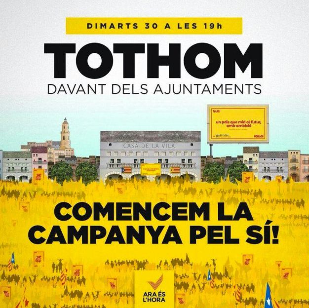 Cartell de la convocatòria en defensa del 9-N. FOTO: Cedida