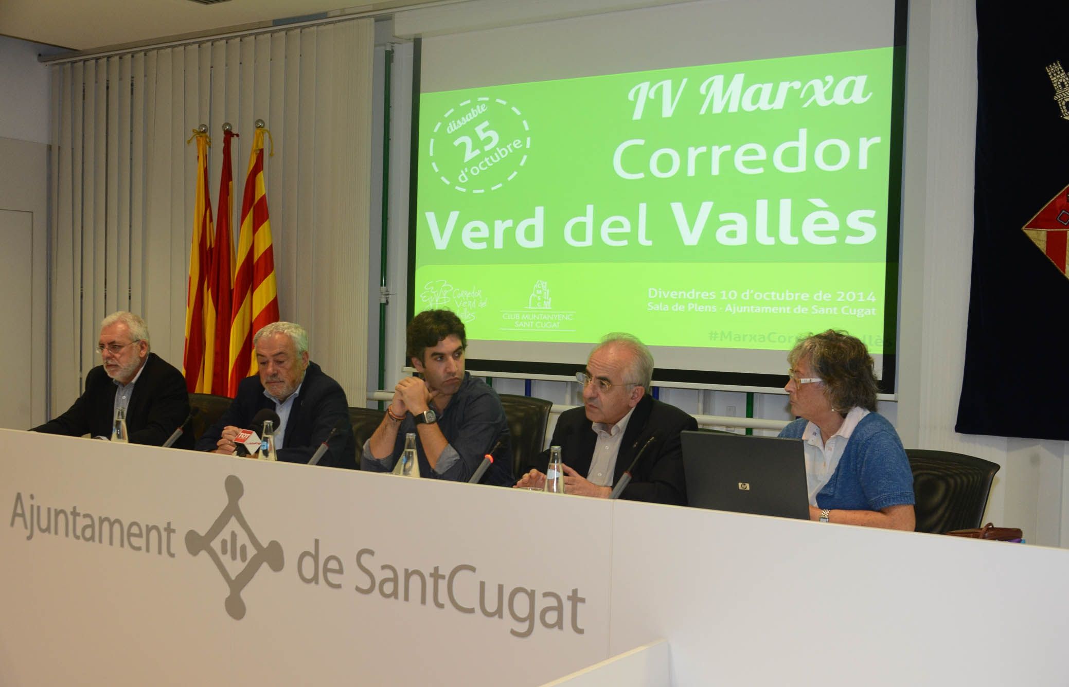 Paco Cruces, Quico Sala, Xavier Tizón, Joan Puigdomènech i Antònia Sans, en la presentació. FOTO: Localpres