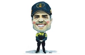 Gerard Diéguez caricaturitzat per Adolf