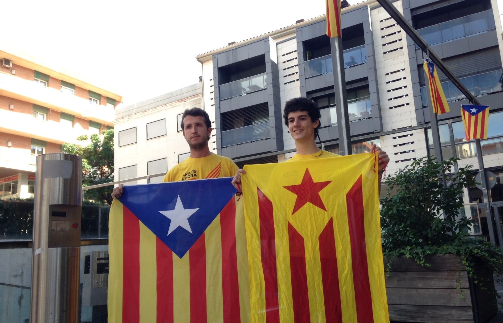 El president de la JNC, Pol Moragas, i el portaveu de la JERC, Lluc Cahís, en un acte conjunt el 2014. FOTO: Àgata Guinó