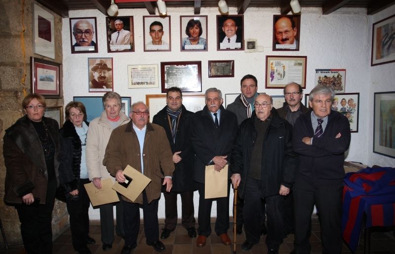 Acte de reconeixement, l'any 2009, dels que han estat presidents de la Penya Blaugrana Sant Cugat. FOTO: Arxiu