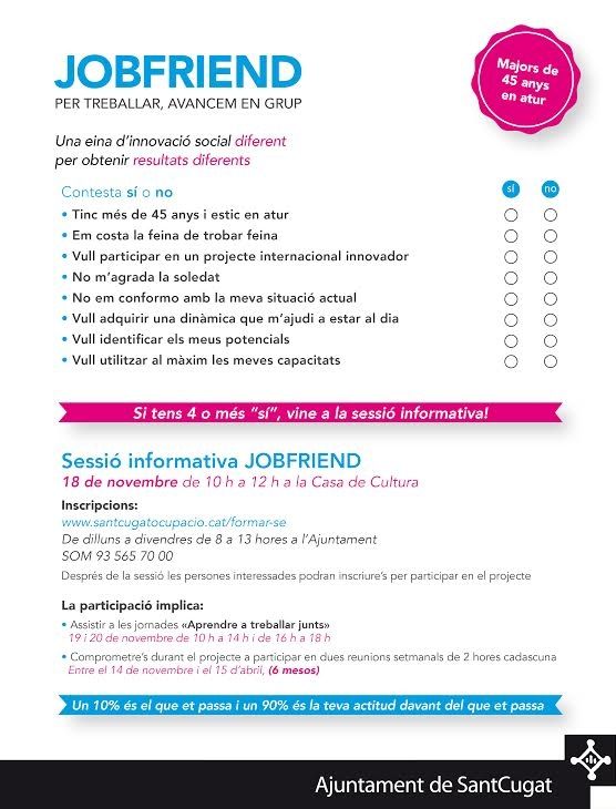 Cartell per promocionar el programa 'Job friend'