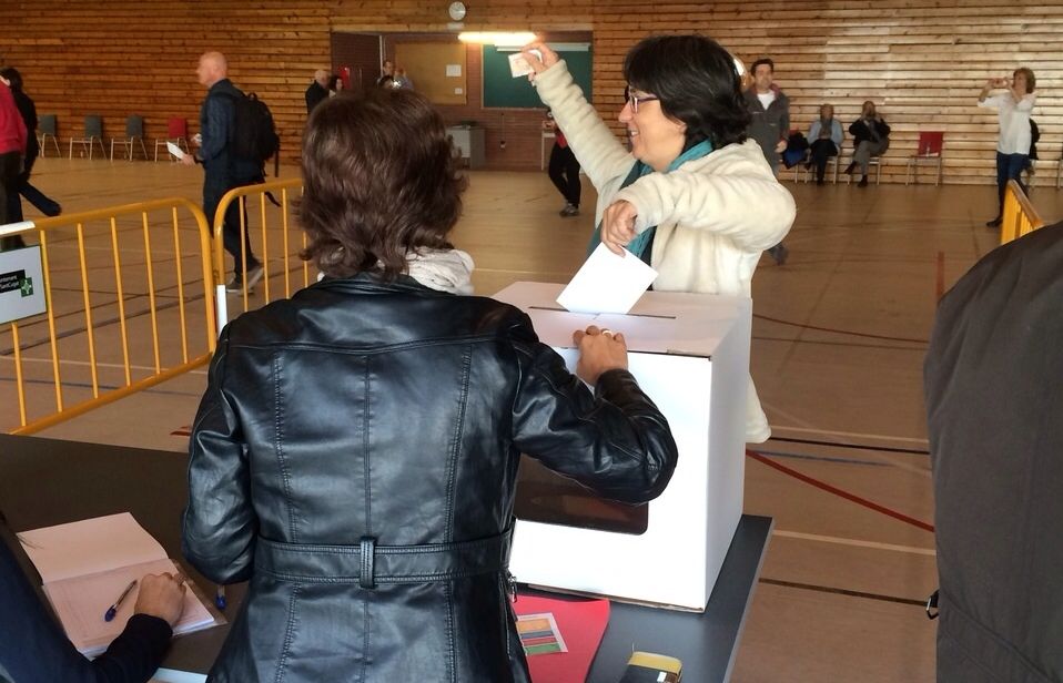 La primera votat de l'Institut CAR Sant Cugat. FOTO: B. Bella