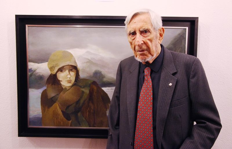 L'artista en un moment de la inauguració de l'exposició. FOTO: Lali Puig 