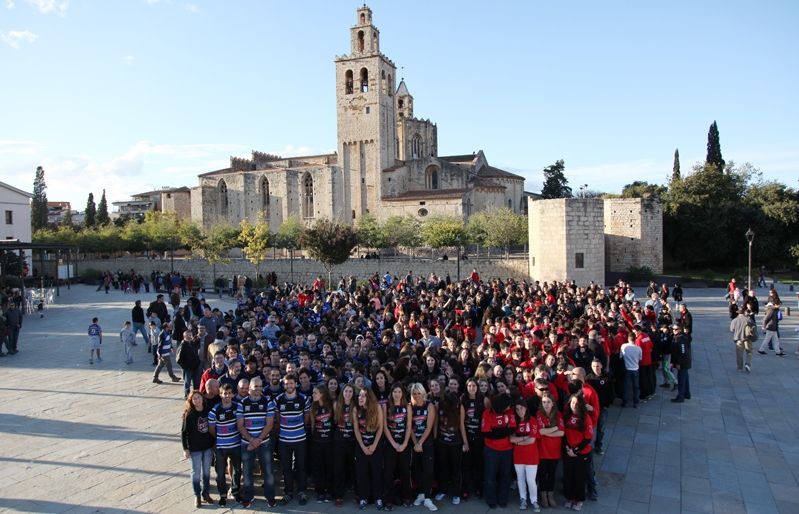 Els tres clubs de Sant Cugat Creix fent pinya. FOTO: Lali Puig