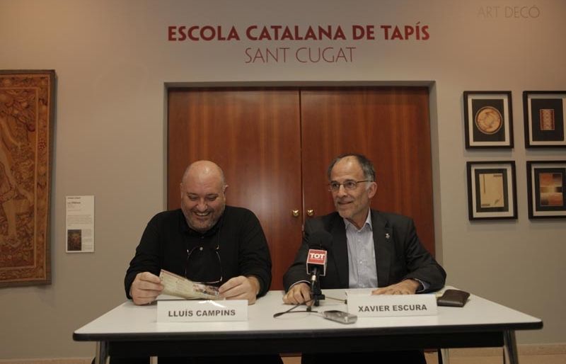 L'activitat l'han presentat Lluís Campins i Xavier Escura al Museu del Tapís Contemporani. FOTO: Artur Ribera