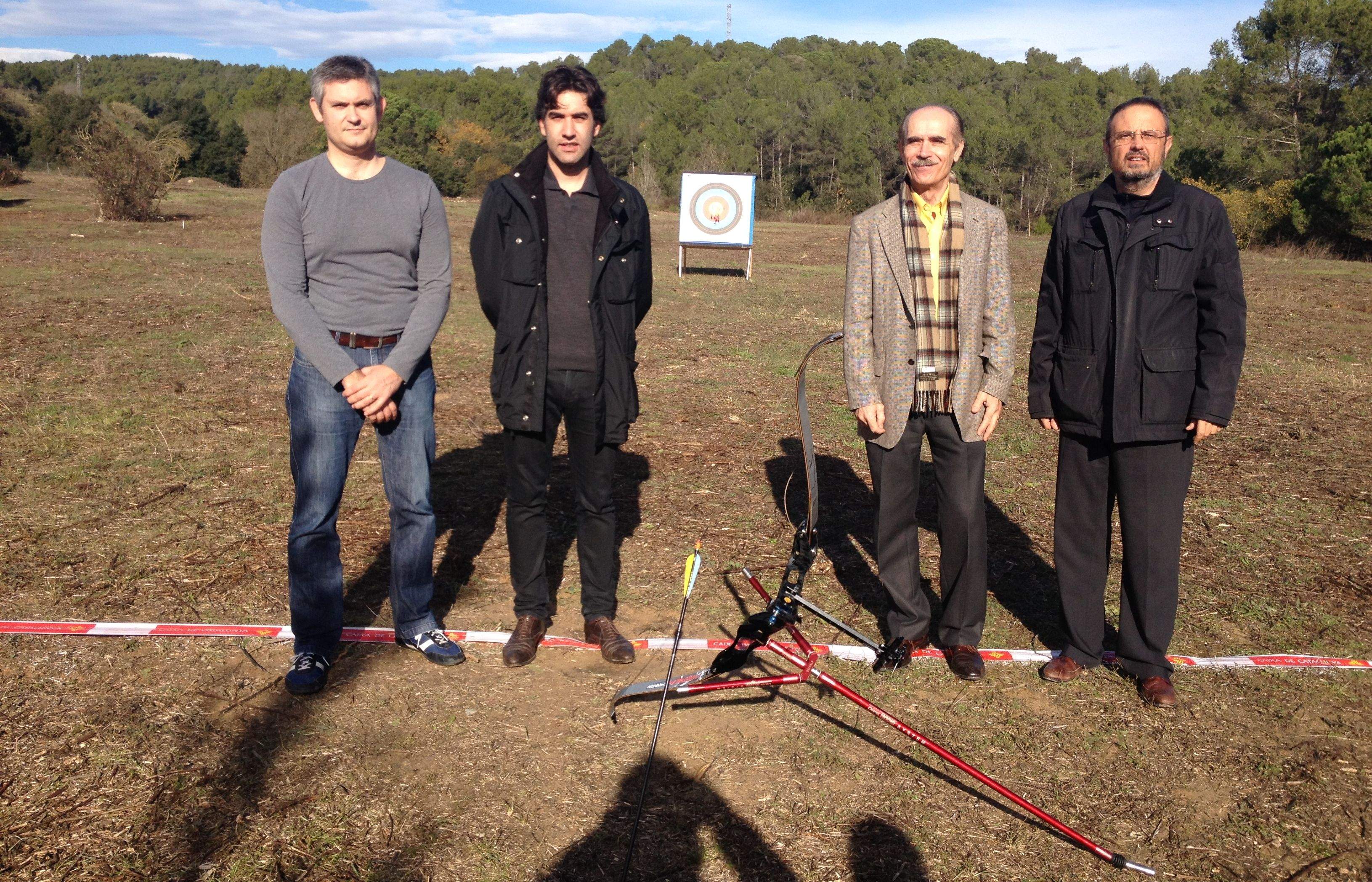 Quiles, Tizón, Pujol i Monzó, en el camp de tir. FOTO: À. L. P.