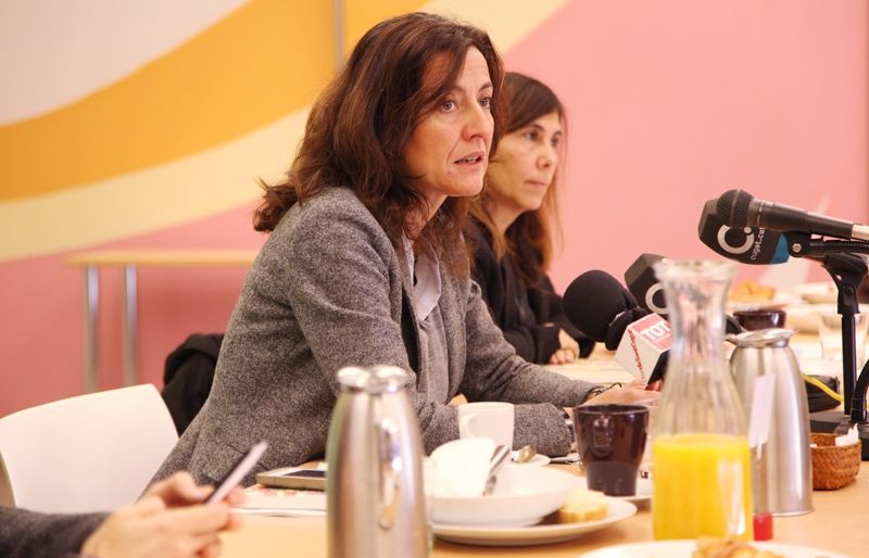 Mercè Conesa, durant la conferència de premsa. FOTO: Lali Puig