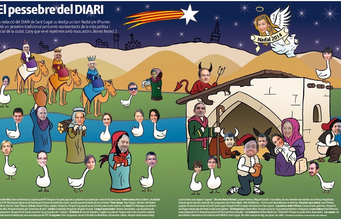 Tretze personatges donen forma al pessebre del DIARI. Il·lustració: Eloi Alegre