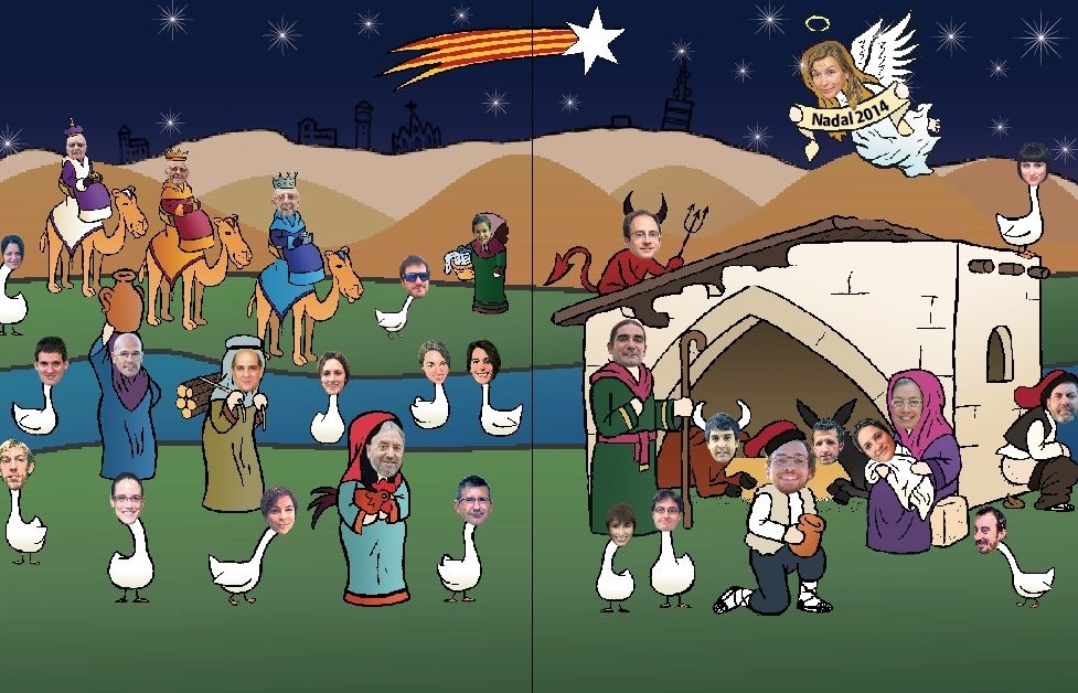 Tretze personatges donen forma al pessebre del DIARI. Il·lustració: Eloi Alegre