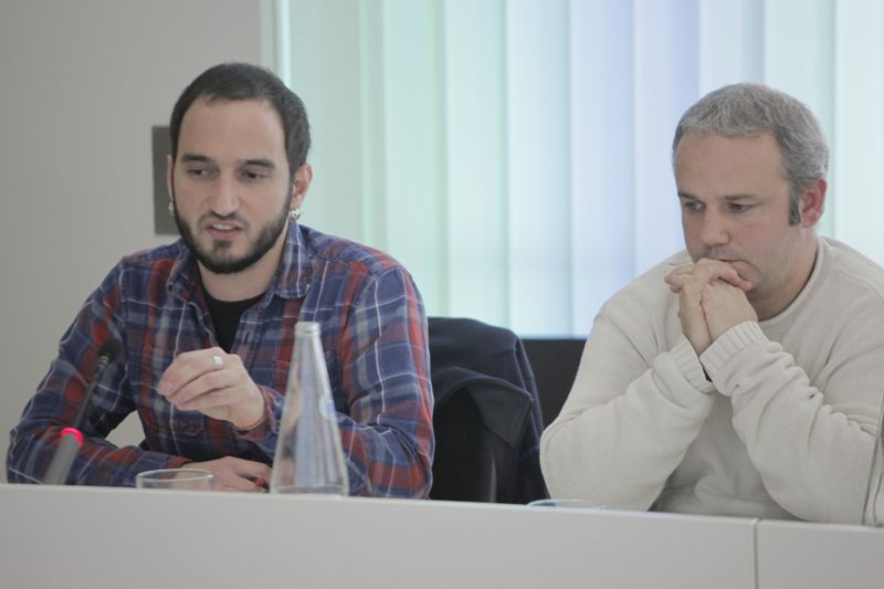 Ignasi Bea i Guim Pros, regidors de la CUP a l'Ajuntament de Sant Cugat. FOTO: Artur Ribera