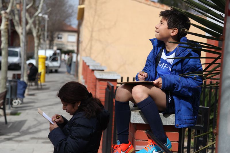 Dibuixant La Floresta és una de les activitats del Fescamp 2015. FOTO: Lali Puig