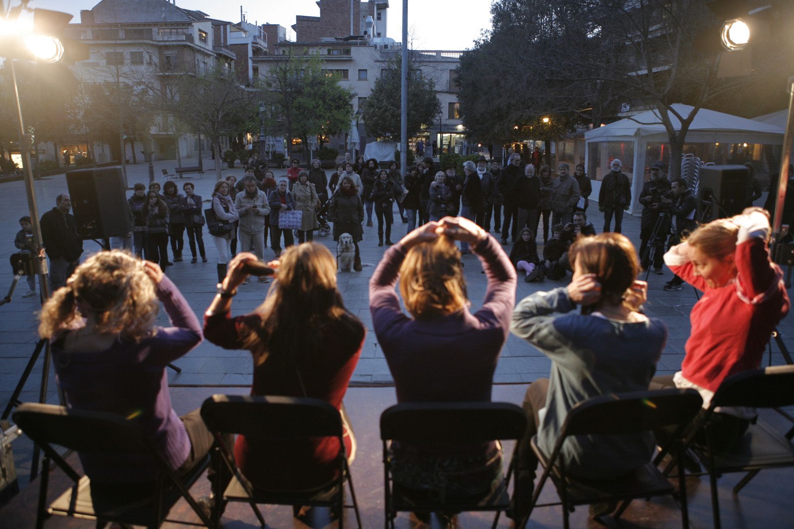 Les Xandrines van llegir el manifest al 2014. FOTO: Artur Ribera
