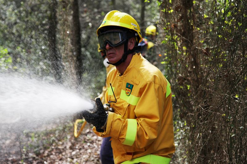 Se simulava un incendi forestal de mitja hectàrea. FOTO: Lali Puig