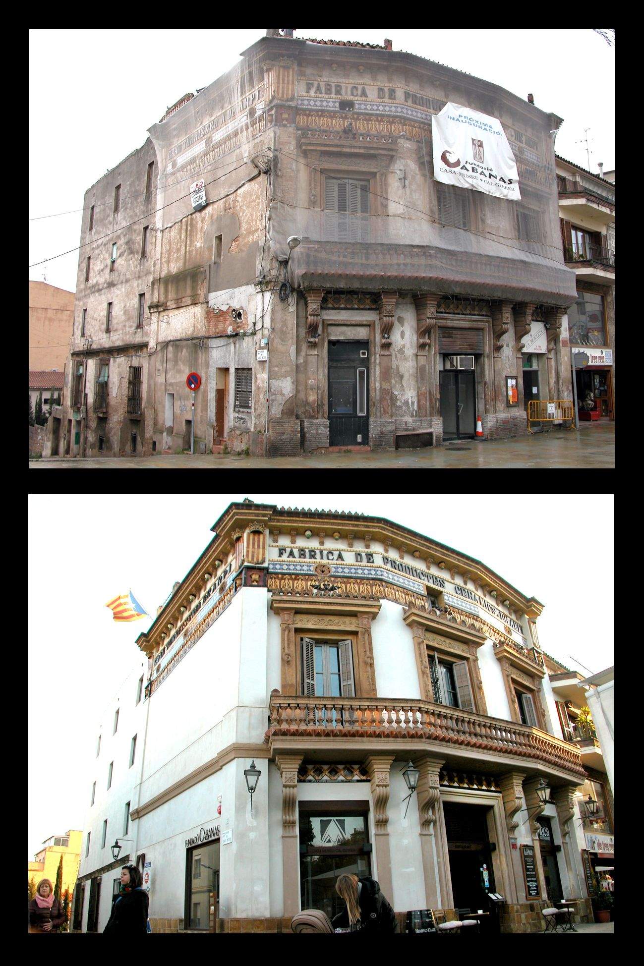2- Abans i després del procés de restauració de Cal Gerrer. Autor: Frederic Cabanas Castells