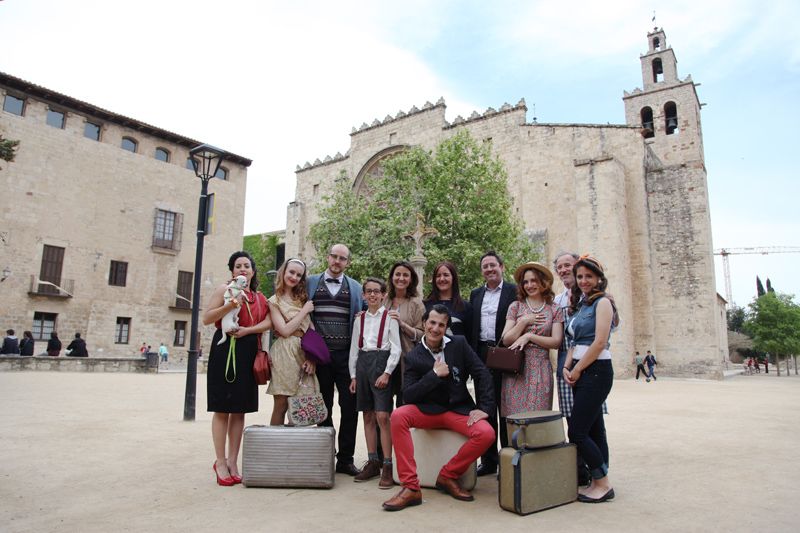 Els personatges de la campanya del Sant Cugat Experience han participat en la inauguració, amb l'alcaldessa, Mercè Conesa. FOTO: Lali Puig 