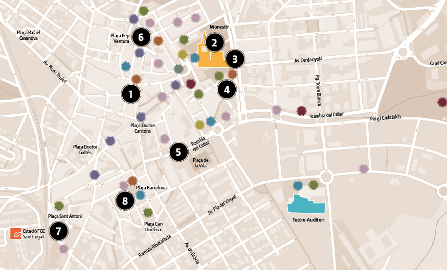 El mapa amb els espais 