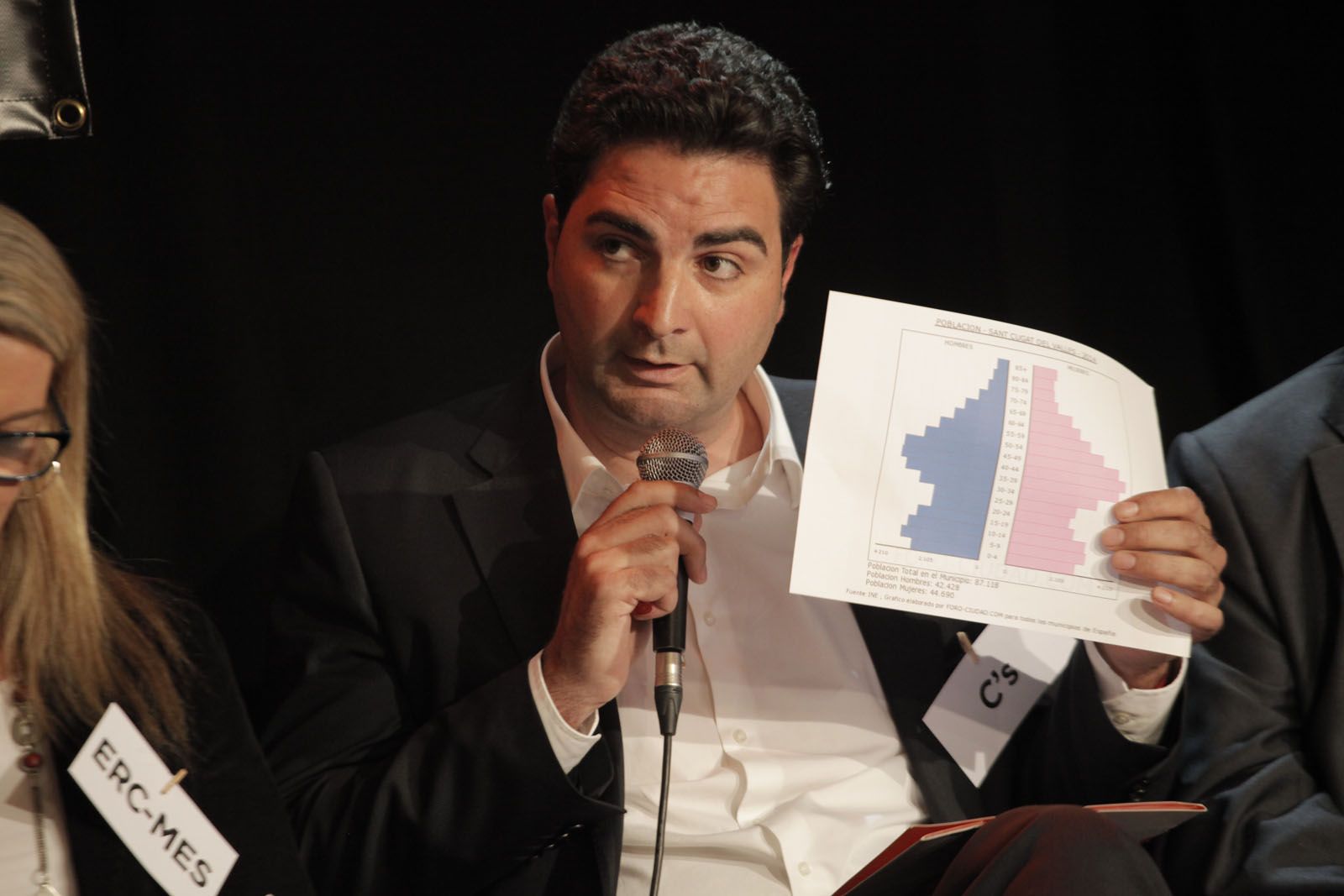 Aldo Ciprián, durant el debat electoral organitzat pel TOT. FOTO: Artur Ribera.