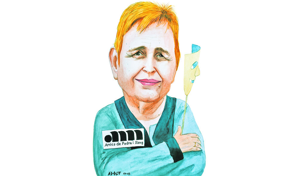 Dolors Vilarasau, caricaturitzada per Adolf