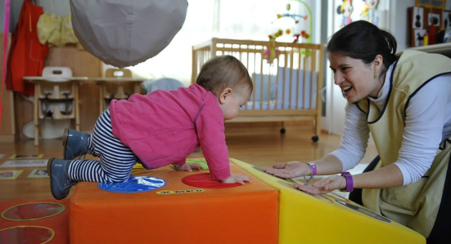 Un bebè a l'escola bressol Magnòlia FOTO: Cedida