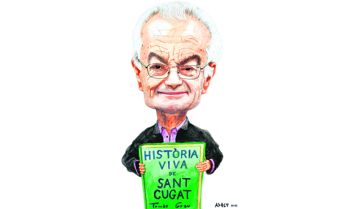 Tomàs Grau caricaturitzat per l'Adolf