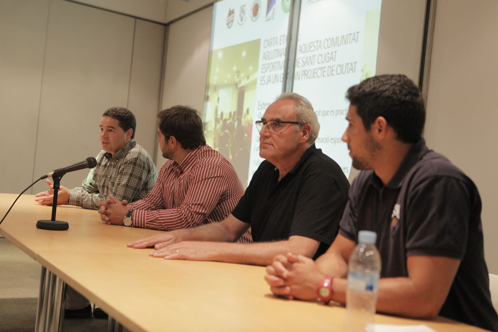 Salarich, Rovira, Martínez i Casorran, a l'acte. FOTO: Artur Ribera