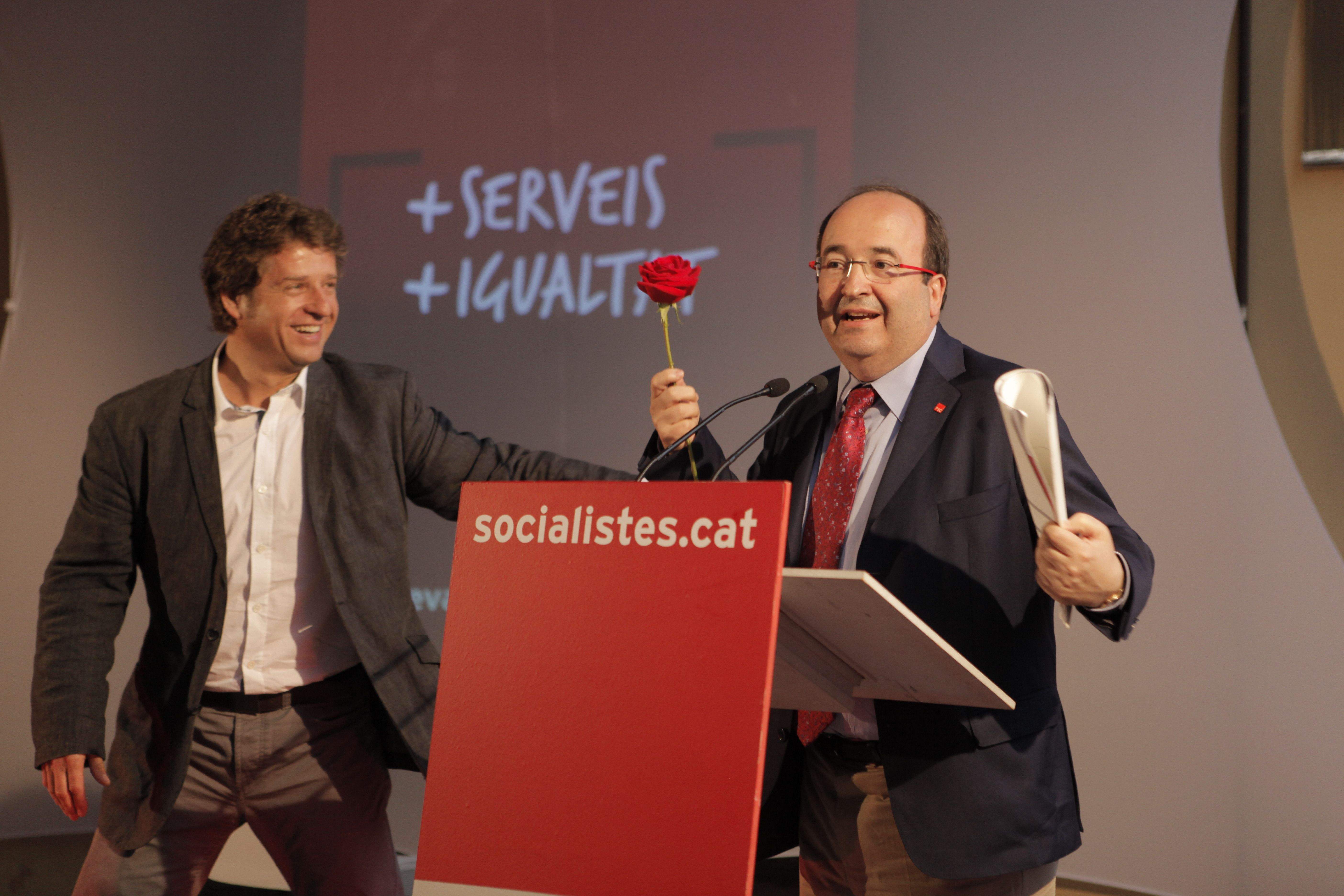 Pere Soler i el primer secretari del PSC a Catalunya, Miquel Iceta. FOTO: Artur Ribera