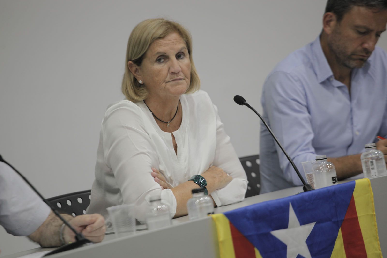 Núria de Gispert durant l'acte que els independentistes d'Unió han organitzat aquest dimecres a Sant Cugat. FOTO: Artur Ribera