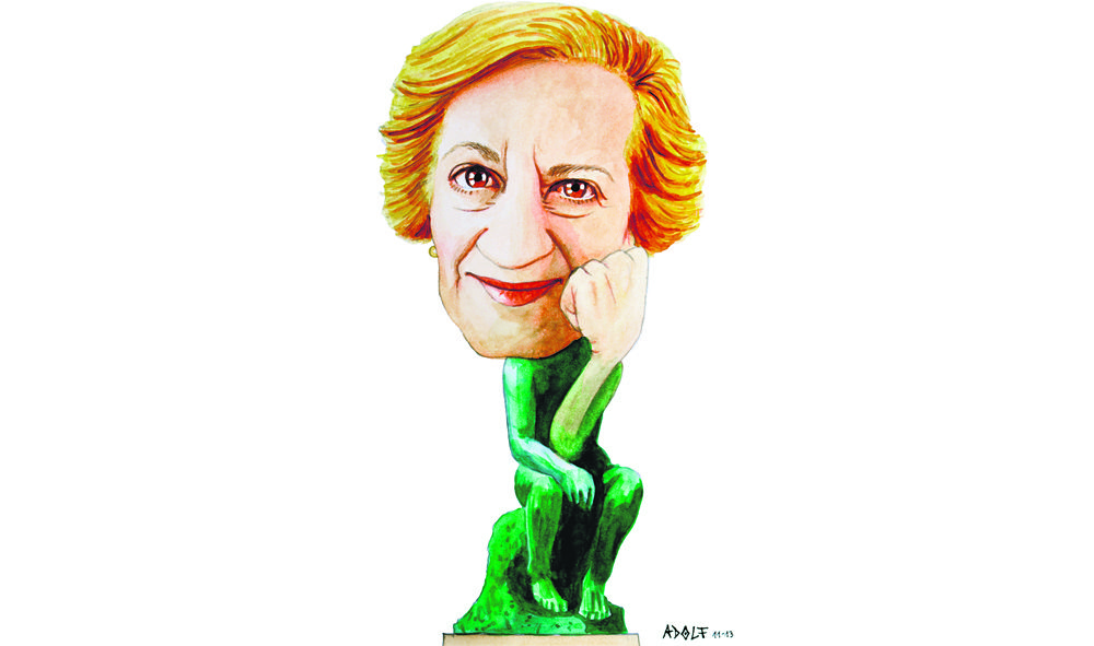 Victòria Camps caricaturitzada per Adolf