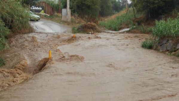 La riera de Can Calders ha estat inundada durant el xàfec. FOTO: @manelcervantese 