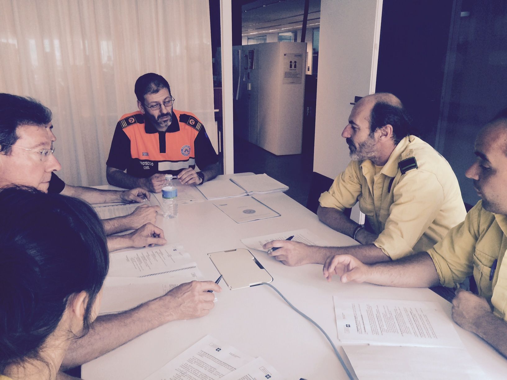 Aquest dimarts, 23 de juny a la tarda s'han reunit, Protecció Civil i ADF. FOTO: Àgata Guinó