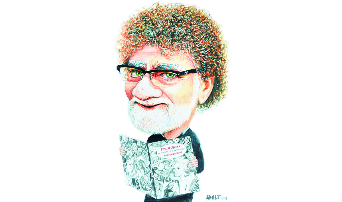 Lluis Ribas caricaturitzat per Adolf