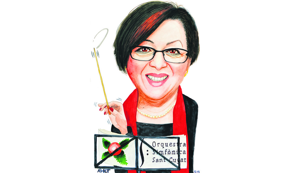 Flora Puntos, caricaturitzada per Adolf