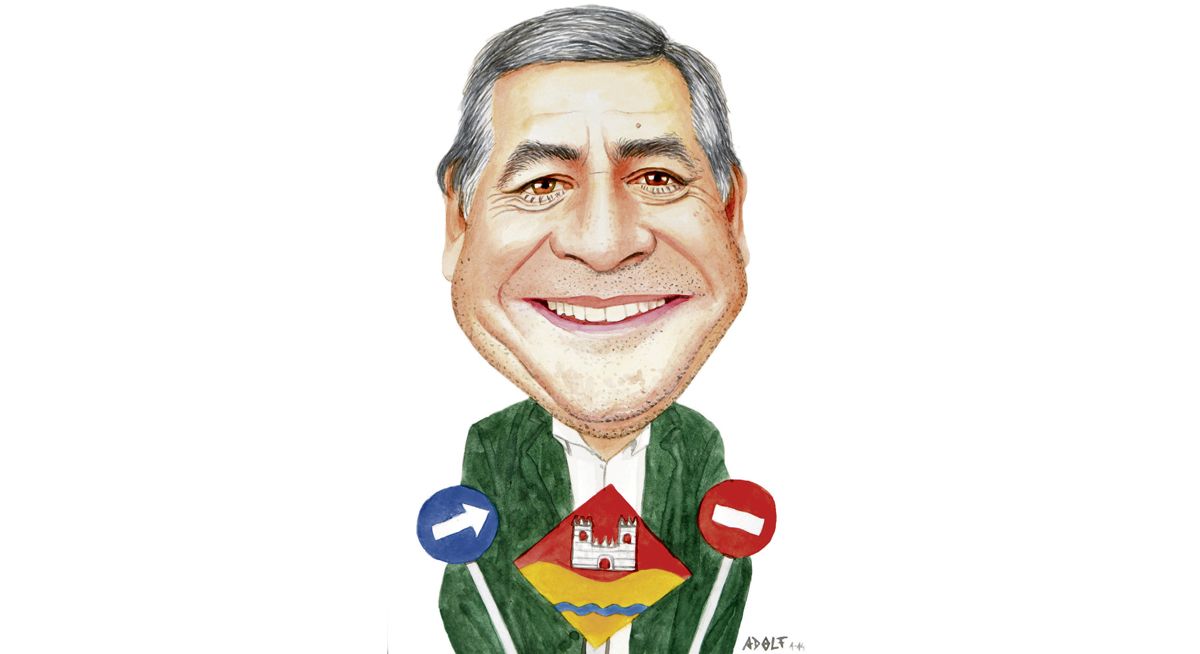 Josep Puig  caricaturitzat per Adolf