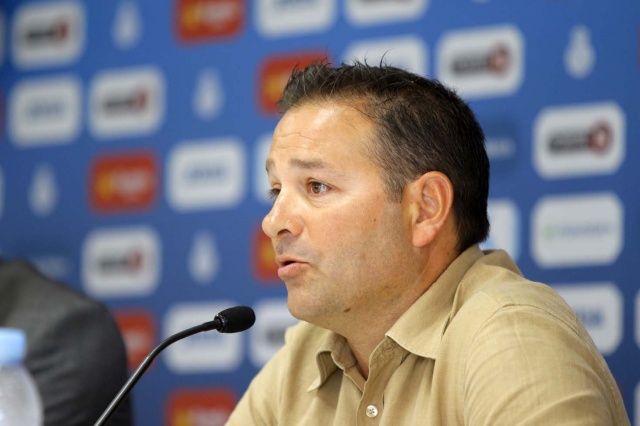 Polidano, a la presentació com a nou entrenador. FOTO: RCD Espanyol