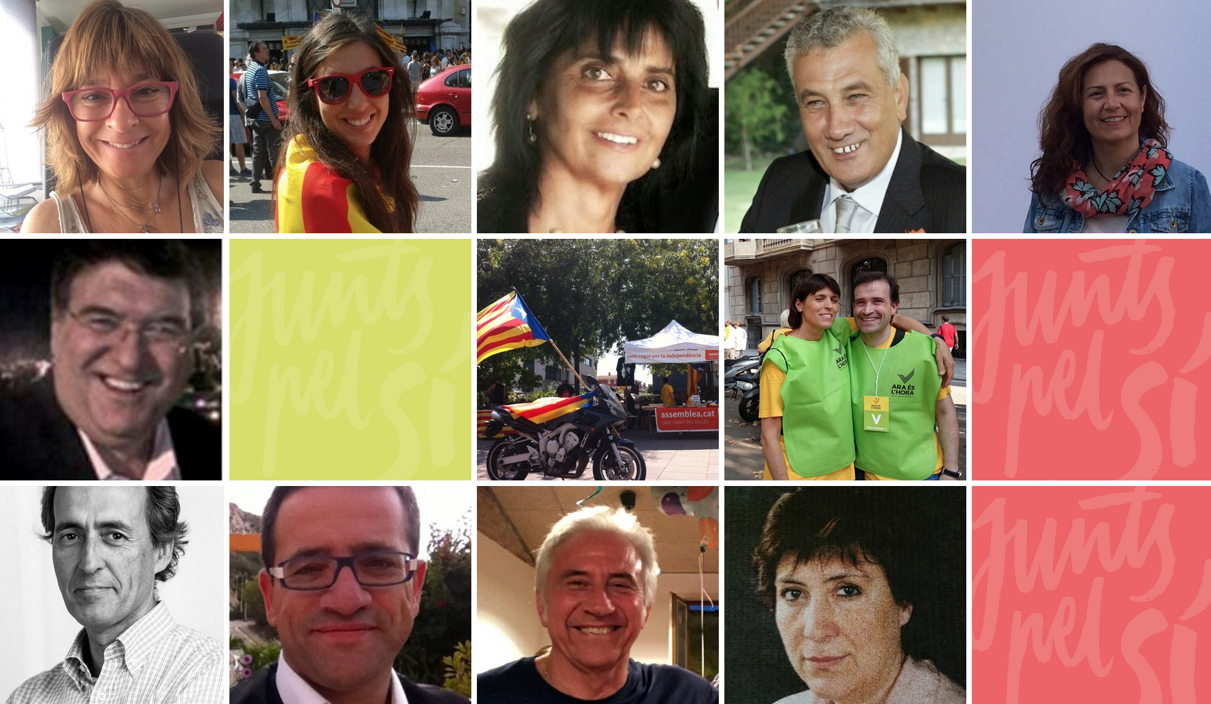 Alguns dels candidats que han pujat la seva foto a la web de Junts pel sí 