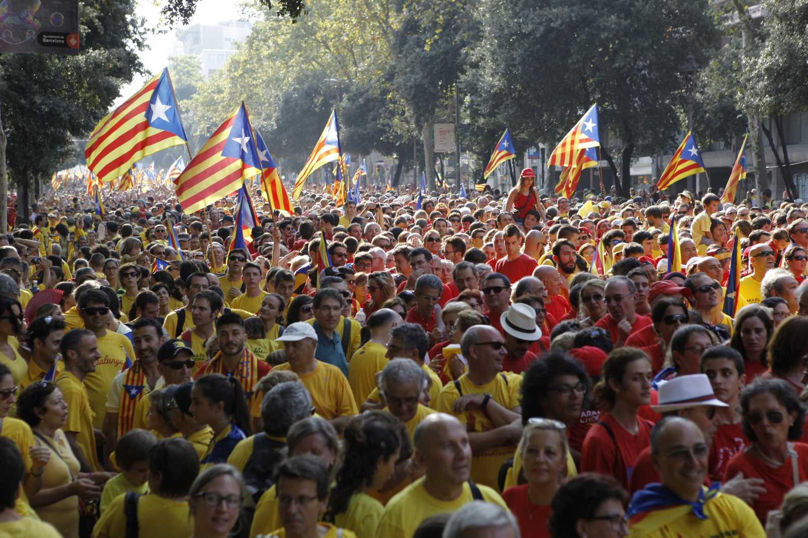 Diada Nacional de Catalunya a Barcelona, en el tram de Sant Cugat FOTO: Artur Ribera