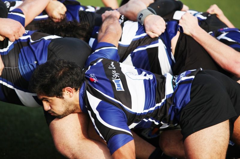 El Club de Rugby Sant Cugat, convençut que aquesta serà la temporada de l'ascens a Divisió d'Honor. FOTO: Lali Puig