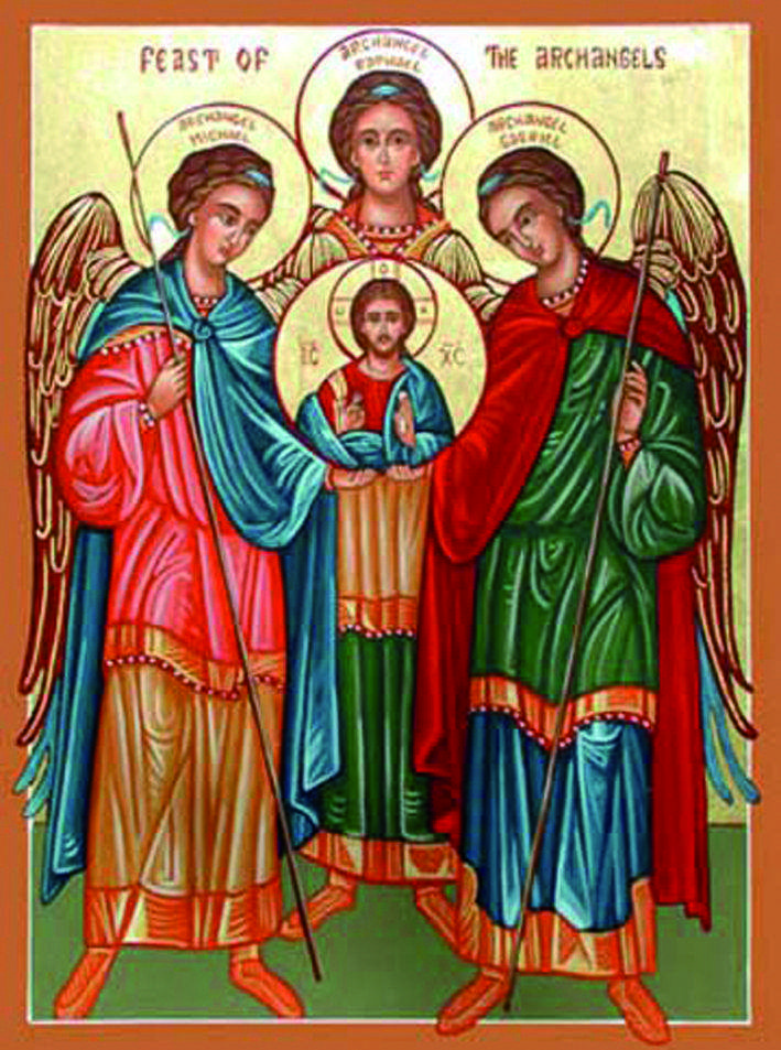Els sants arcàngels Miquel, Gabriel i Rafael. Dia 29 de setembre