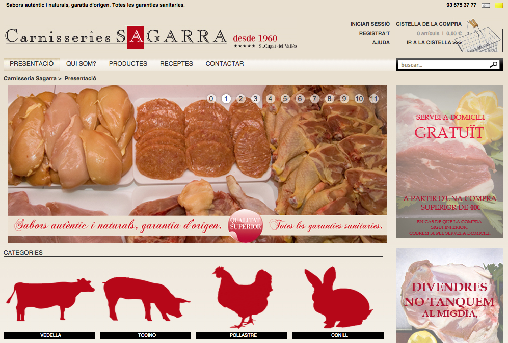 Carnisseria Sagarra ja està a la xarxa. FOTO: Cedida