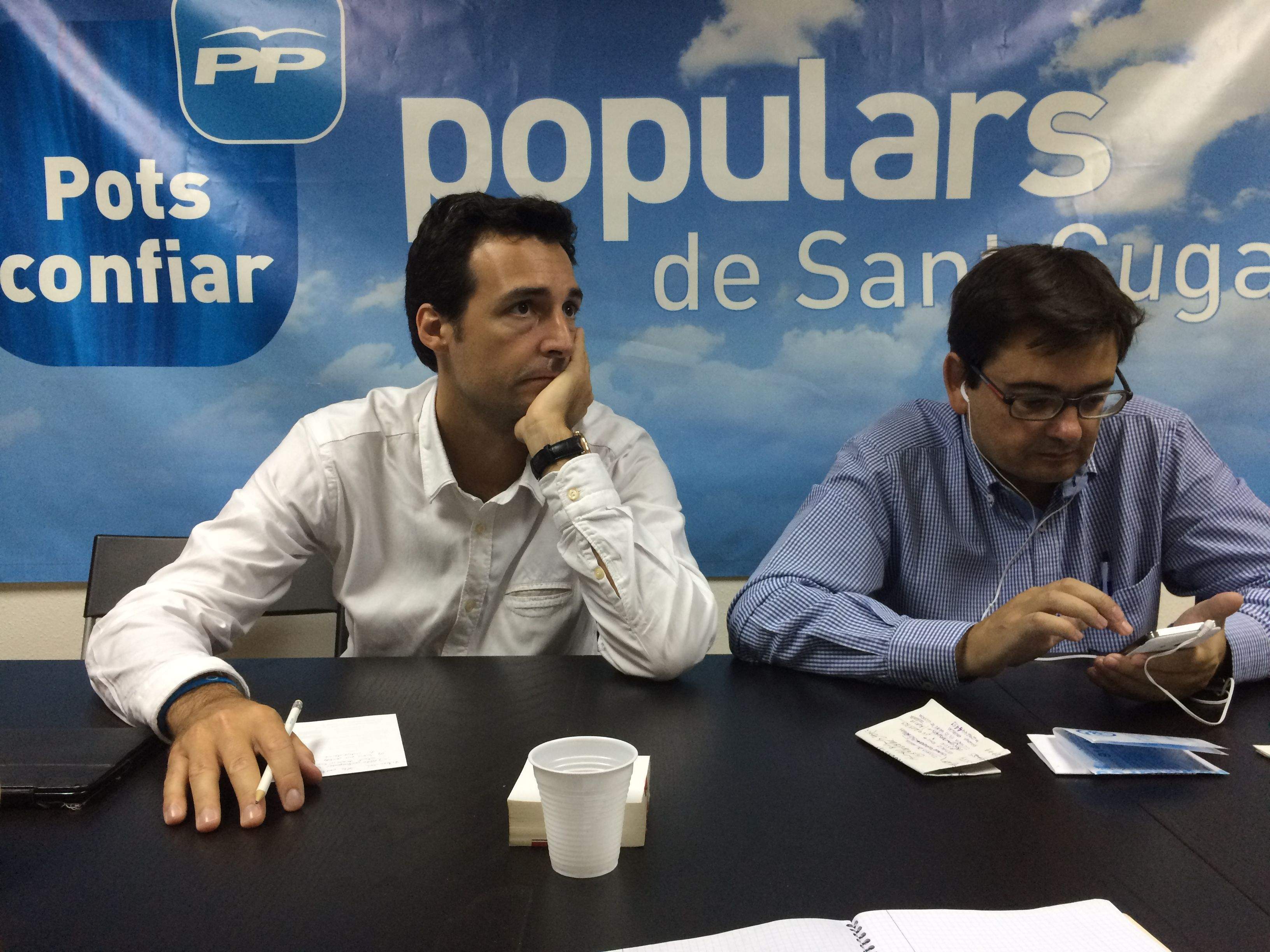 Álvaro Benejam i Alfredo Bergua, en la nit electoral. FOTO: À. L. P.