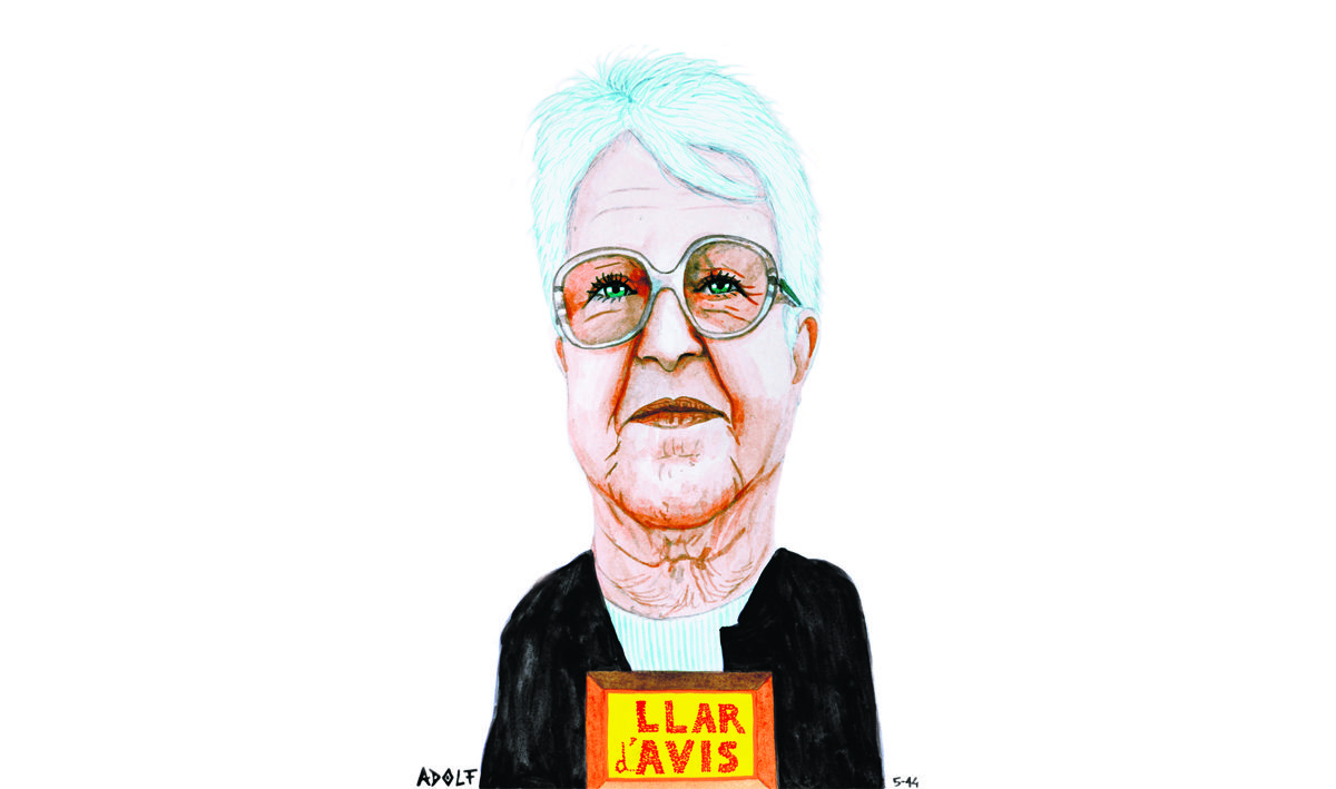 Silvia Flury caricaturitzada per Adolf