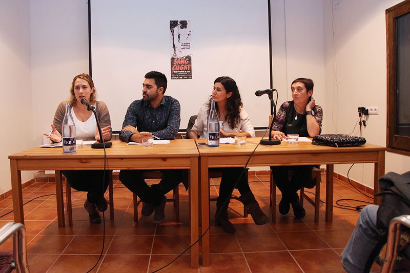 Sagalés, Muñoz, Cusó i Soler durant l'acte. FOTO: Lali Puig