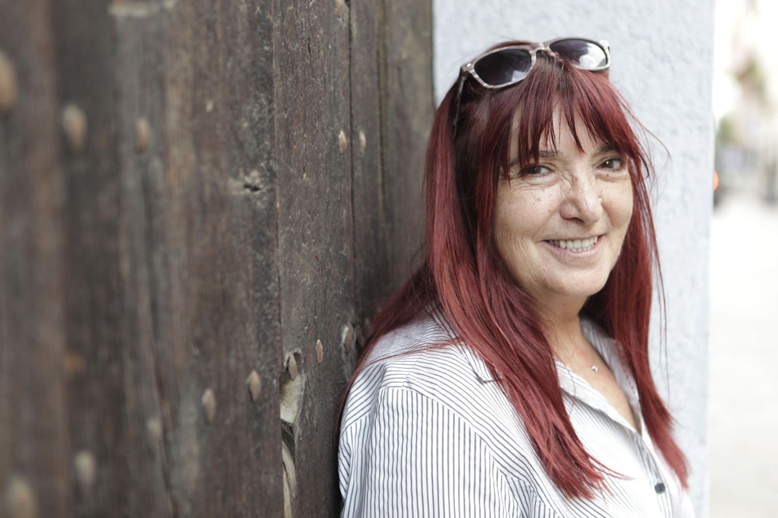 Carmen Llamas després de l'entrevista. FOTO: Artur Ribera 