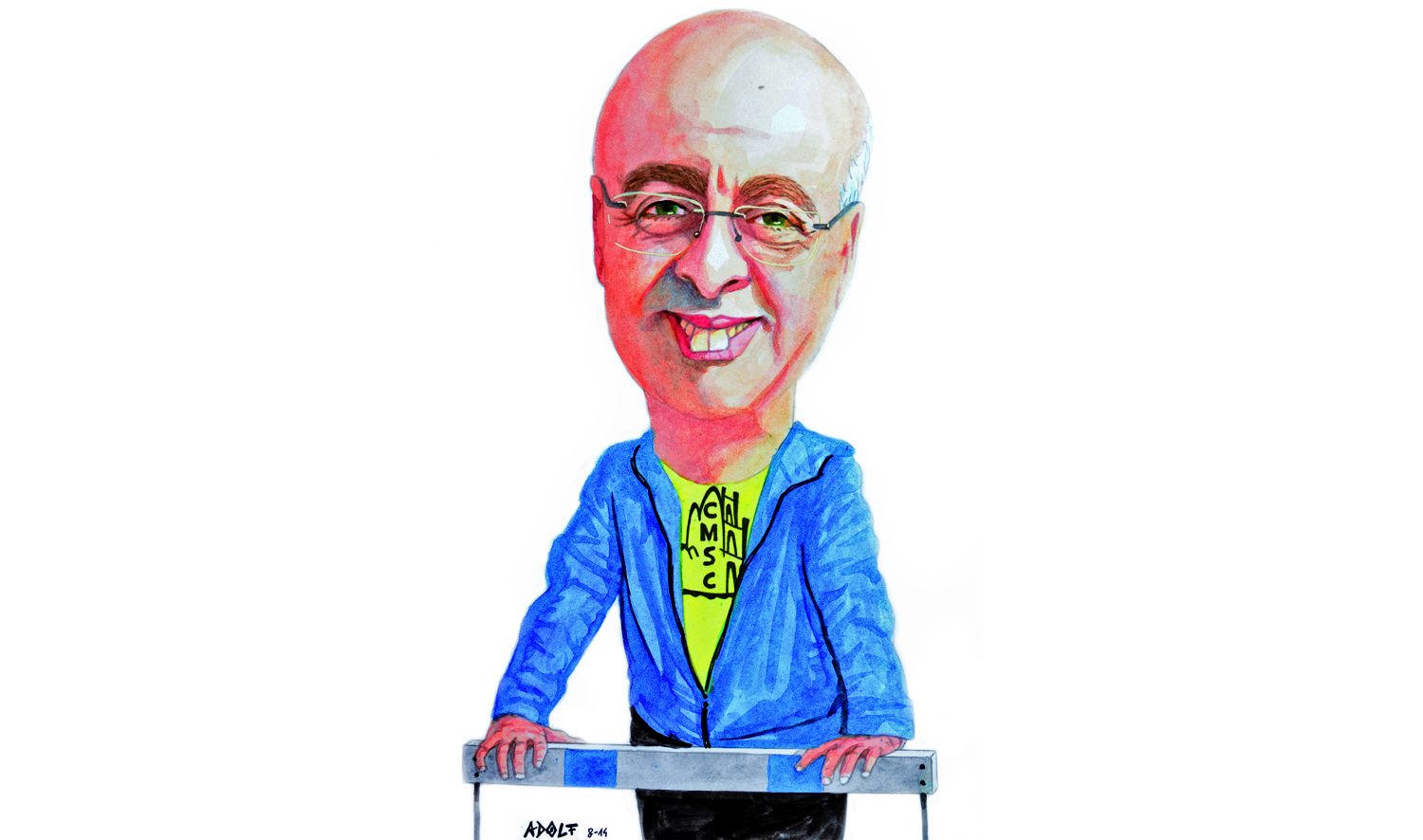 Oswaldo Romero caricaturitzat per Adolf