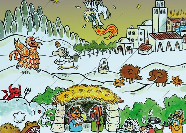 Fragment de la il·lustració d'Eloi Alegre a la portada del Diari.