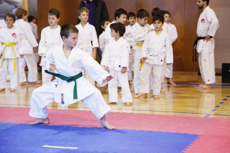 Imatge de la segona Trobada Local de Karate Escolar, al 2015. FOTO: Lali Puig