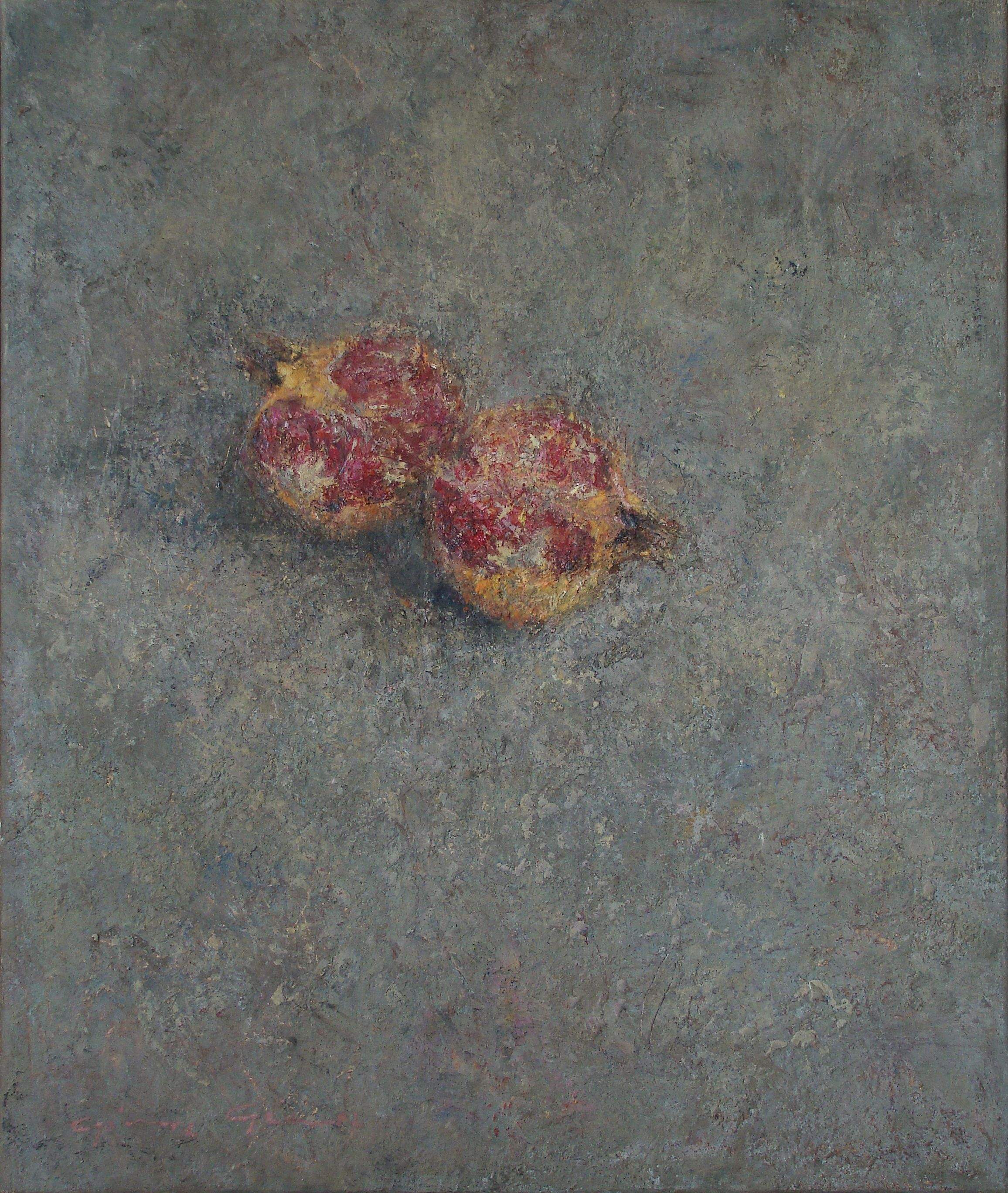 Una de les obres realistes de Gómez Gámez: 'Magrana oberta'