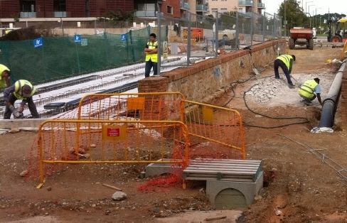 Treballadors de la construcció a Sant Cugat  FOTO: Cedida